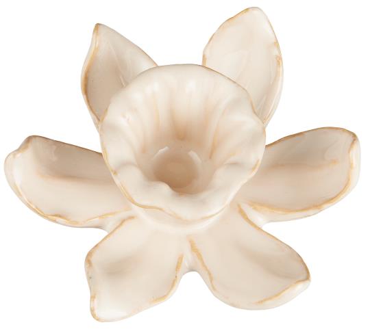 Kerzenhalter Lilie, Blüte, für Stabkerzen, weiß