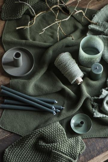 Bleistiftkerzen, dünne Kerzen, 20cm, grau grün