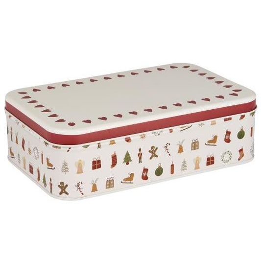 Konfektdose, Keksdose, div. Weihnachtsmotive, flach, rechteckig