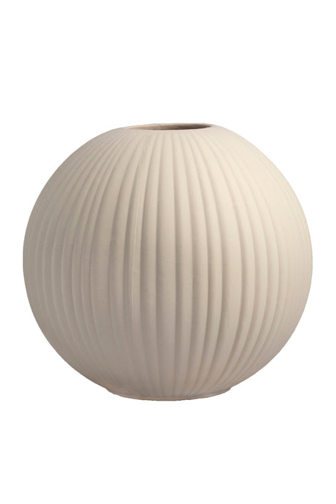 Keramikvase Vena, Kugelvase, groß, beige 22x22x20cm von Storefactory