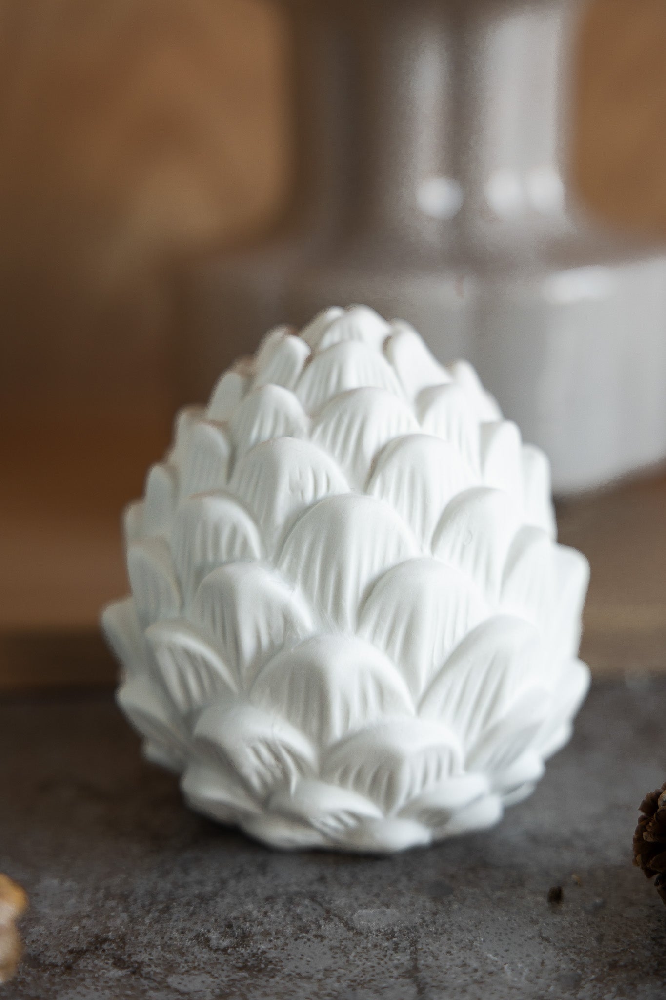 Keramik Zapfen Berghamn, groß, weiß