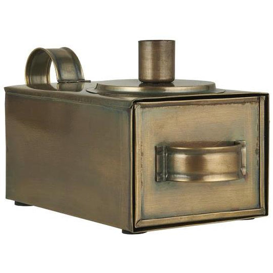 Kerzenhalter mit Schublade, gold