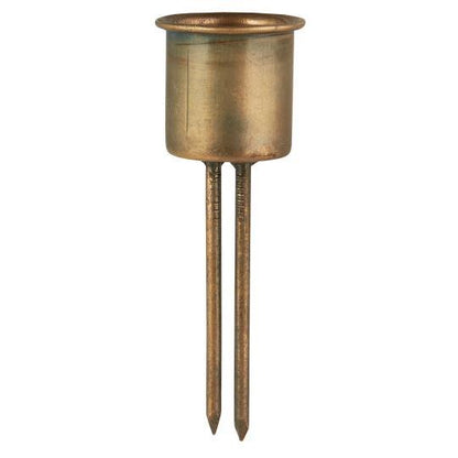 Kerzenhalter Spieß, doppelt, hoch, für Stabkerzen, gold