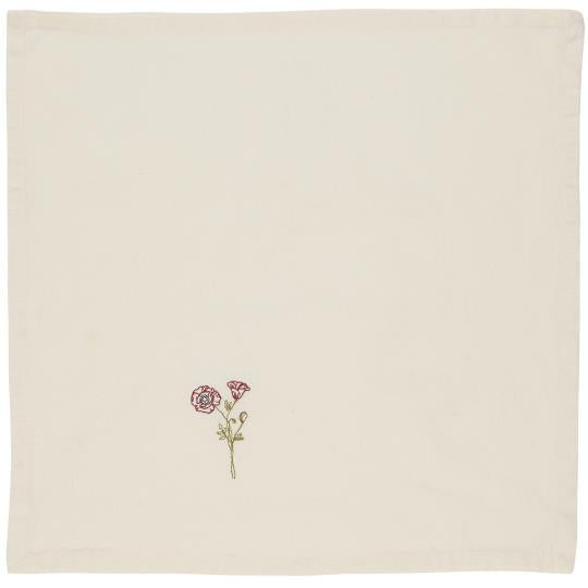 Stoffserviette Flora, Mohnblume, beige, 40 x 40cm von Ib Laursen