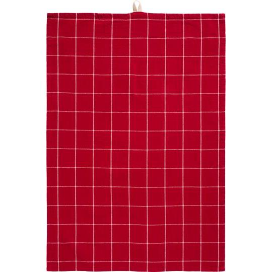 Geschirrtuch Silja, rot, weiße Karows, 50x70cm