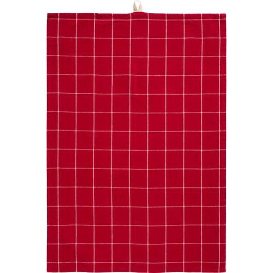 Geschirrtuch Silja, rot, weiße Karows, 50x70cm