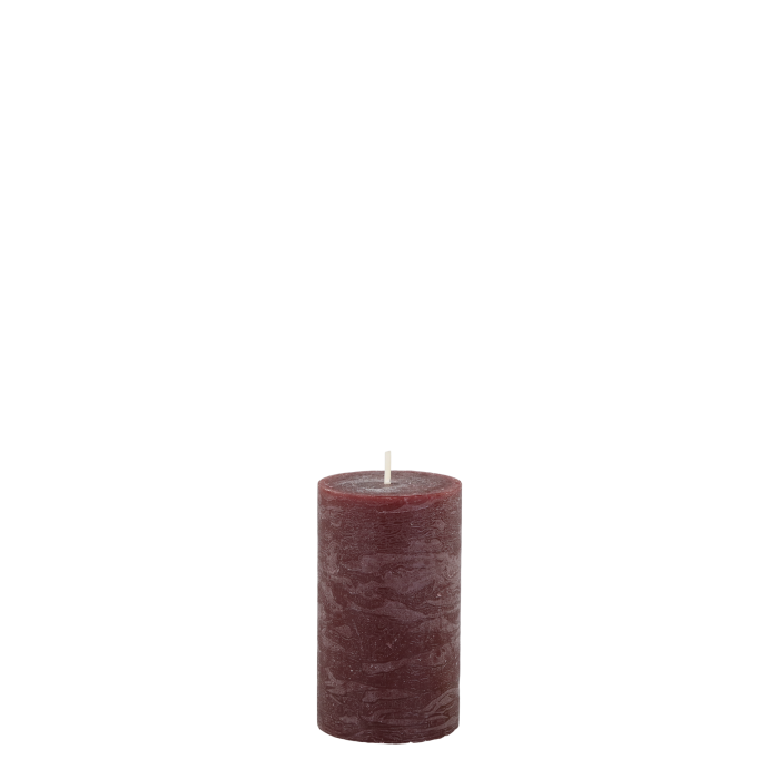 Stumpenkerze Macon, Kerze, dunkelrot, 10x6cm