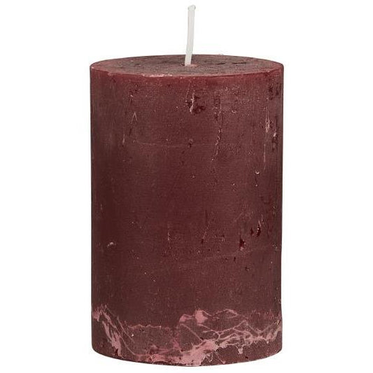Stumpenkerze Celia, 10cm hoch, rot
