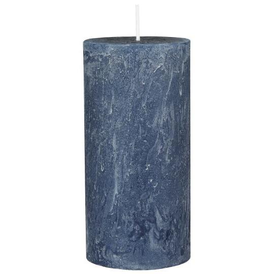 Stumpenkerze Celia, 14cm hoch, kornblumen-blau