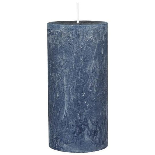 Stumpenkerze Celia, 14cm hoch, kornblumen-blau