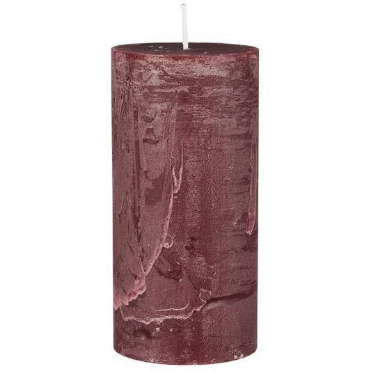 Stumpenkerze Celia, 14cm hoch, rot