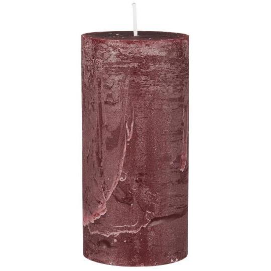 Stumpenkerze Celia, 14cm hoch, rot