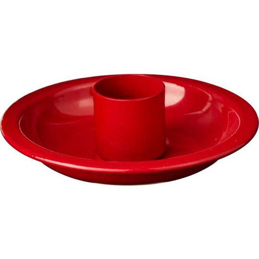 Kerzenhalter, für Stabkerzen, rund, rot