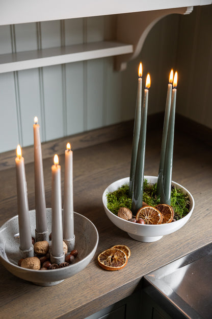 Kerzenleuchter Granhammar, 4 Kerzen, rund, mit Fuß, weiß