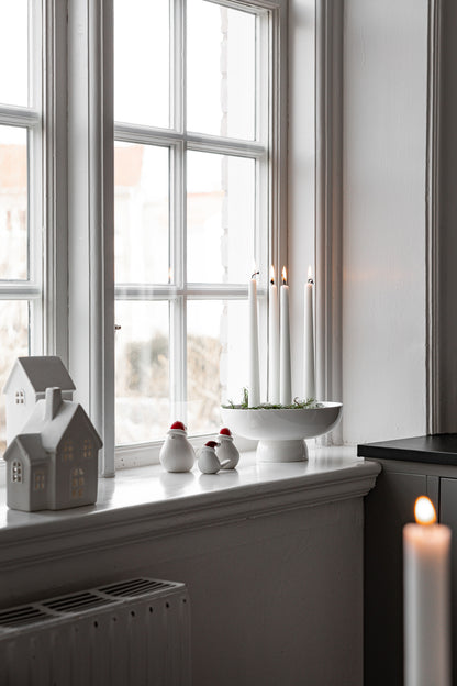 Kerzenleuchter Granhammar, 4 Kerzen, rund, mit Fuß, weiß