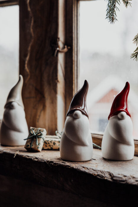 Keramikfigur Zwerg Albert, rot, Weihnachtszwerg