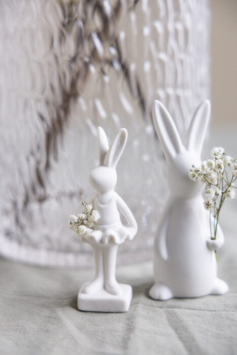 Osterhase tanzende Ines, Keramik, weiß, Kleid von Storefactory