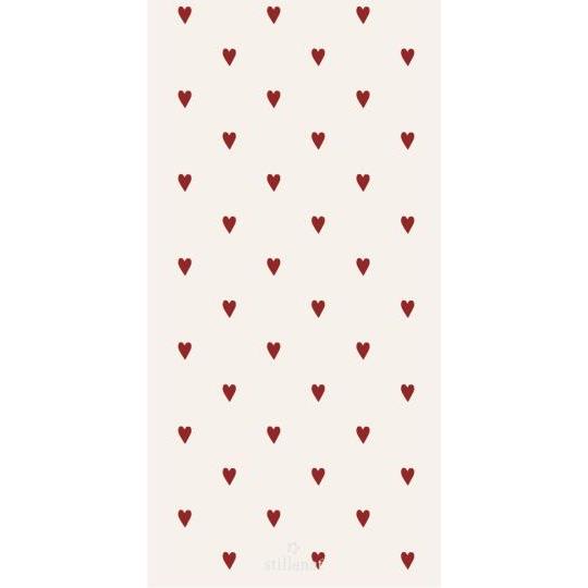 Servietten, Papierservietten, Set, schmal, rote Herzen 16 Stck., 40x40cm