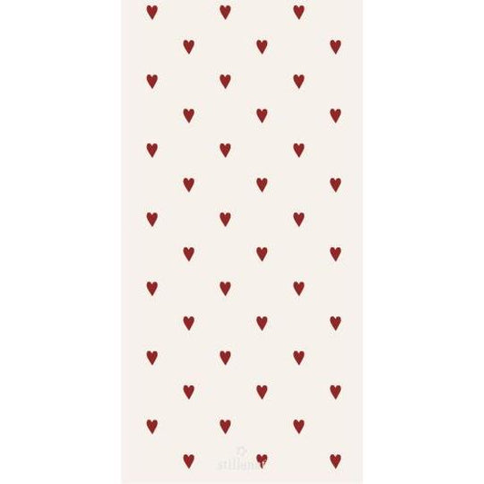 Servietten, Papierservietten, Set, schmal, rote Herzen 16 Stck., 40x40cm