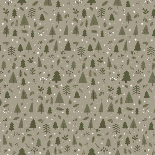 Servietten Set, grüner Weihnachtswald, 40x40cm, 50 Stk.