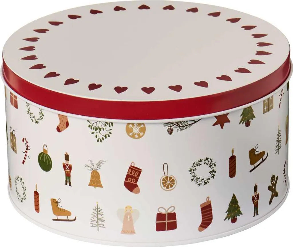 Konfektdose, Keksdose, div. Weihnachtsmotive, rund