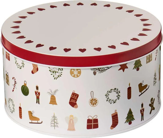 Konfektdose, Keksdose, div. Weihnachtsmotive, rund