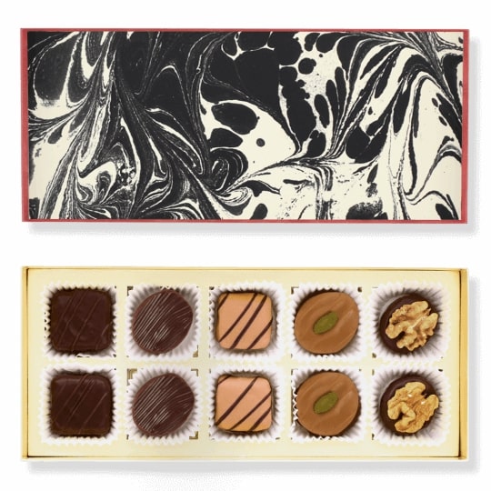 Pralinenschachtel "Mistelzweig" - 10 alkoholfreie Pralinen in Geschenkkartonage