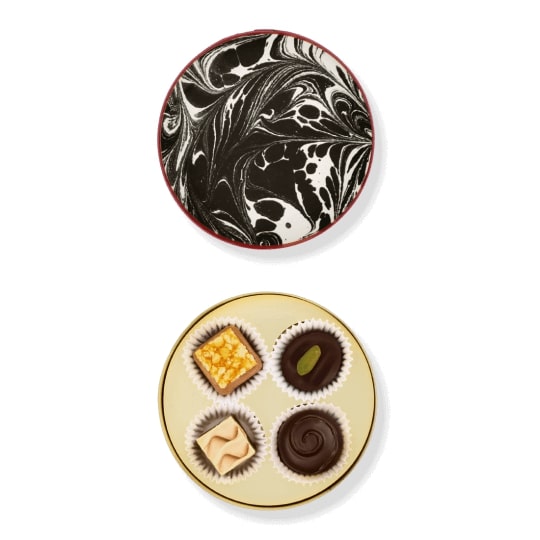 kleine Pralinenschachtel "Mistelzweig" von Sawade - 4 alkoholfreie Pralinen in Geschenkkartonage