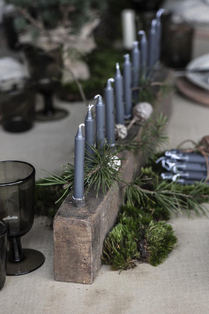 Unika Kerzenhalter, lang, für 10 dünne Kerzen, Vintage Holz