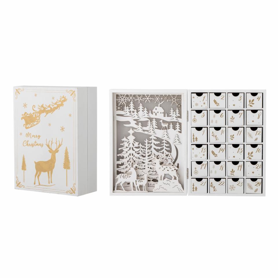 3D Kalender Elimar, klappbar, Landschaft, weiß, gold