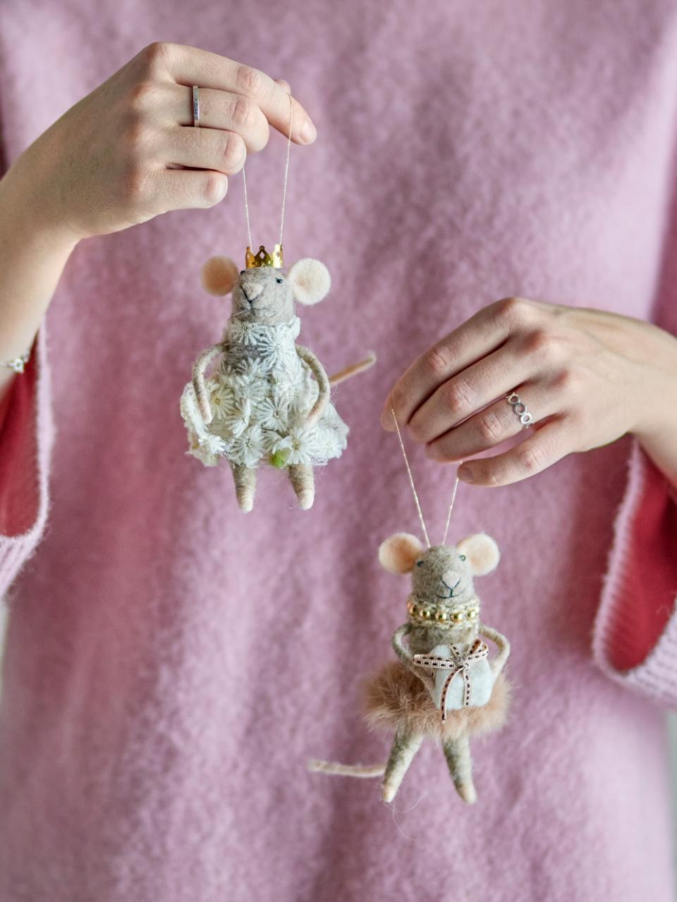 Mauspärchen, Ornament Peo, 2 braune Mäuse, Prinz & Prinzessin