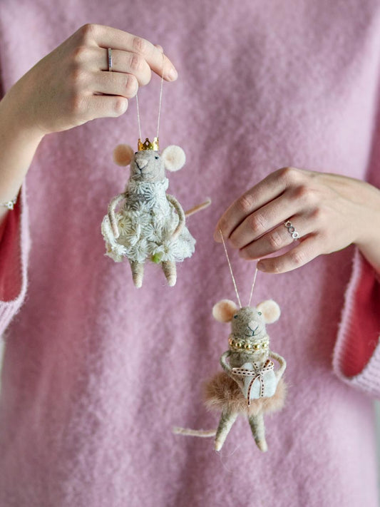 Mauspärchen, Ornament Peo, 2 braune Mäuse, Prinz & Prinzessin