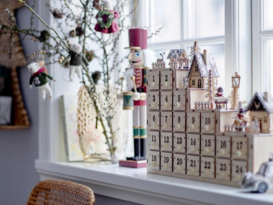 3D Kalender Richie, Holzfäller, Rentiere, Holzboxen, beleuchtet