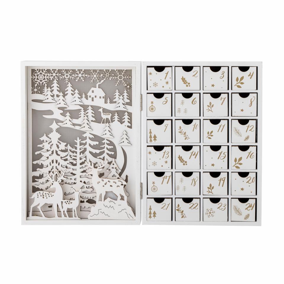 3D Kalender Elimar, klappbar, Landschaft, weiß, gold