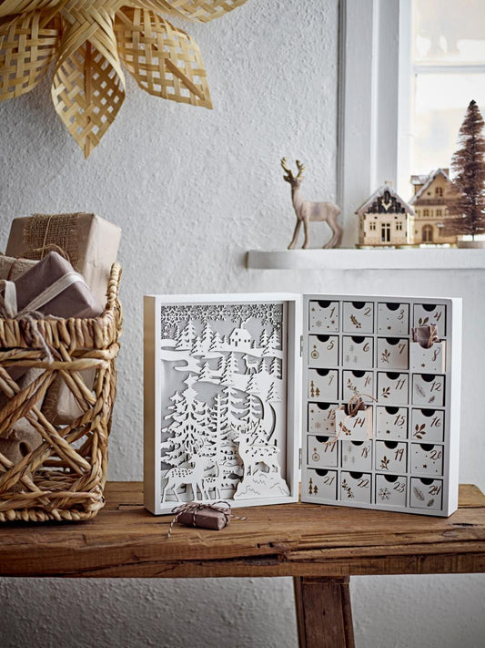 3D Kalender Elimar, klappbar, Landschaft, weiß, gold