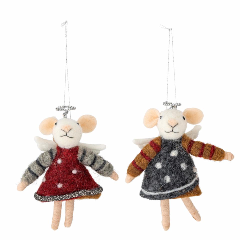 Mauspärchen, Ornament Peo, 2 weiße Mäuse, Engel