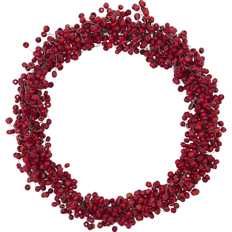 Kranz, rote Holzperlen, handgefertigt, groß, Ø: 23cm