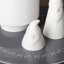 Keramikfigur Weihnachtsmann Knut, Mütze, Bart, Nase, klein