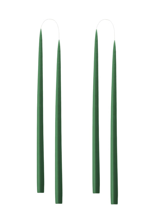 Kerzen, Stabkerzen, 35cm, von Hand gezogen, grün, dunkel grün, wald grün