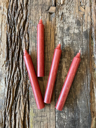rustikale Kerzen, Stabkerze, 18cm, rot, dunkel rot, bordeaux rot - mueggelig