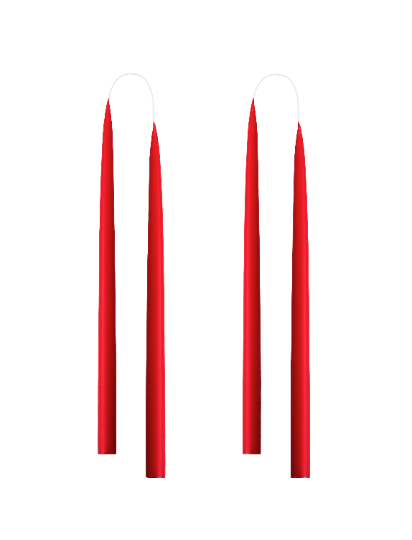Kerzen, Stabkerzen, 35cm, von Hand gezogen, rot - mueggelig