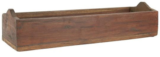Holzbox, Holzkiste, länglich mit runden Enden, groß