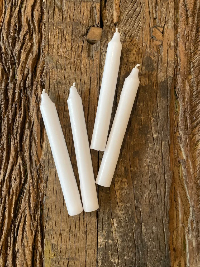 rustikale Kerzen, Stabkerze, 18cm, weiss - mueggelig