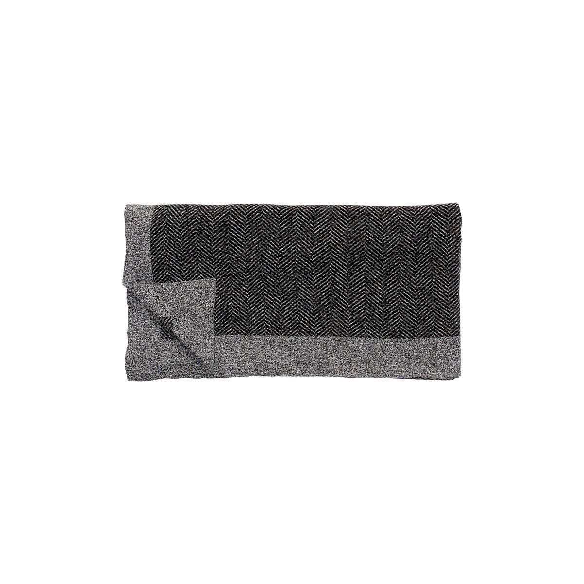 Decke, grau-schwarz, Zickzackmuster, 130 x 200cm - mueggelig