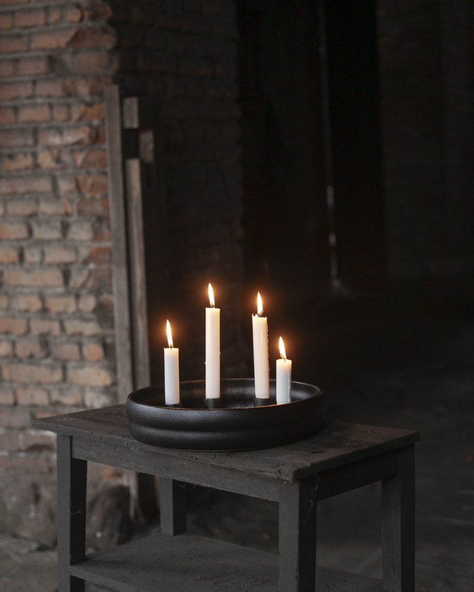 Kerzenleuchter Kvistholmen, Keramik, schwarz