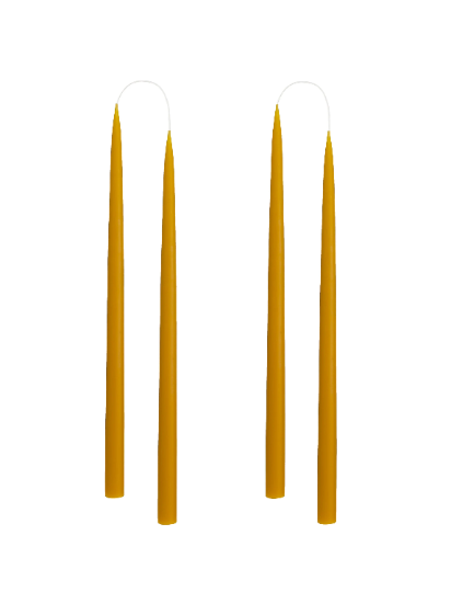 Kerzen, Stabkerzen, 35cm, von Hand gezogen, gelb, Honig farben - mueggelig