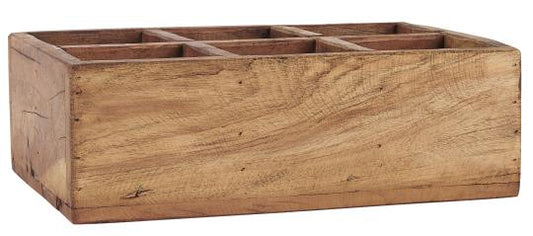 Vintage Box, Kiste, mit 6 Fächern, Holz, braun