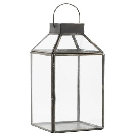 Laterne Norr, Windlicht, Glas, Metall, schwarz, klein