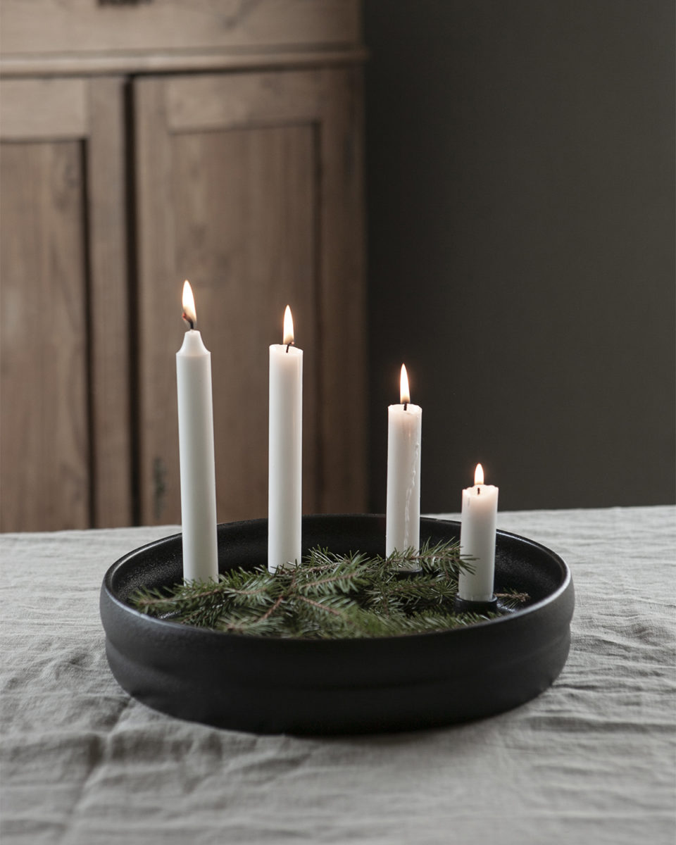 Kerzenleuchter Kvistholmen, Keramik, schwarz