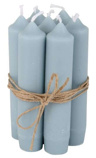 kurze Kerzen, Stabkerze, 11cm,  blau, hell blau - mueggelig